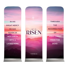 Risen Pink Sunrise Triptych 