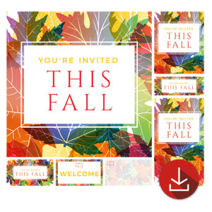 Colorful Leaves Invited Church Graphic Bundles