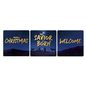 Savior is Born Star Set Square Handheld Signs