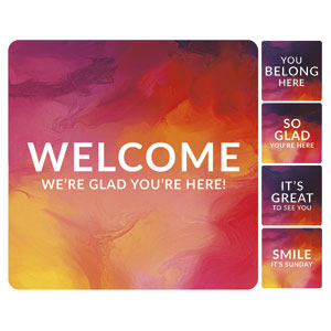 Vibrant Paint Greeter Set Square Handheld Signs