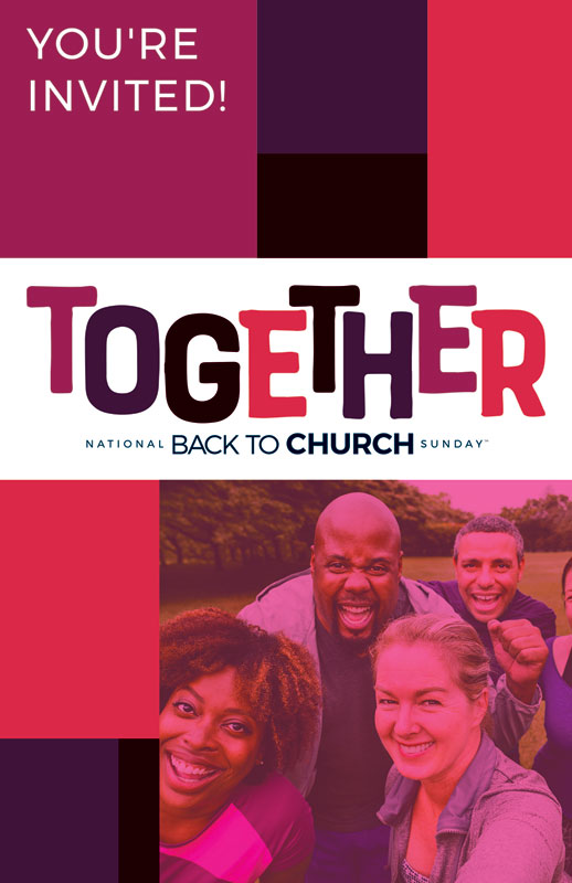 Church Postcards, Back To Church Sunday, BTCS Together, 5.5 X 8.5