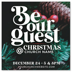 Be Our Guest Christmas 3.75" x 3.75" Square InviteCards