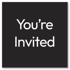 White Text You're Invited 