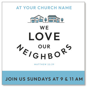 We Love Our Neighbors Invite 2.5" x 2.5" Small Square