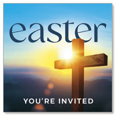 Easter Cross Sunburst Invite 