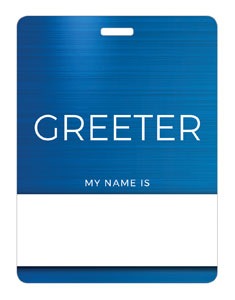 General Blue Greeter Name Badges