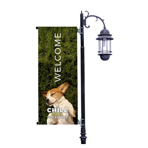 Chill With Us Dog Light Pole Banners