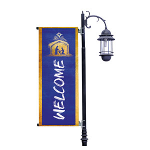 Joy to the World Nativity Light Pole Banners