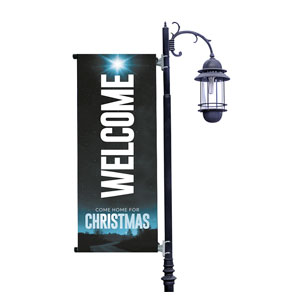 Home for Christmas Light Pole Banners