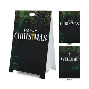 Green Pine Christmas Coroplast A-Frame