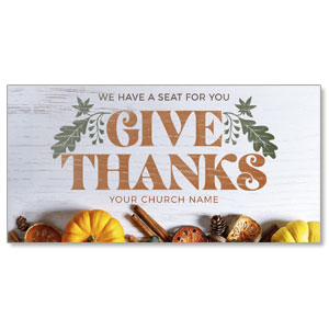 Give Thanks Seat For You 11" x 5.5" Oversized Postcards