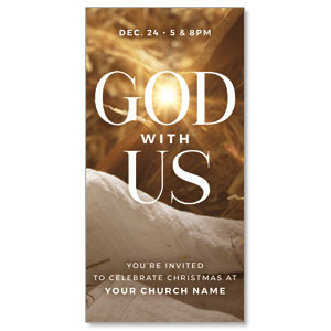 God With Us Manger Gold 11" x 5.5" Oversized Postcards