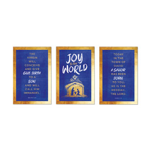 Joy to the World Nativity Triptych 23" x 34.5" Rigid Wall Art