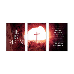 He Is Risen Tomb Cross Triptych 23" x 34.5" Rigid Wall Art