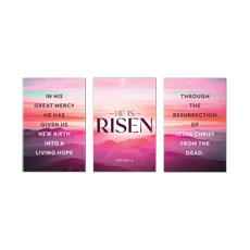 Risen Pink Sunrise Triptych 