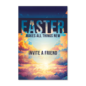 Easter Colorful Clouds Invite A Friend 23" x 34.5" Rigid Sign