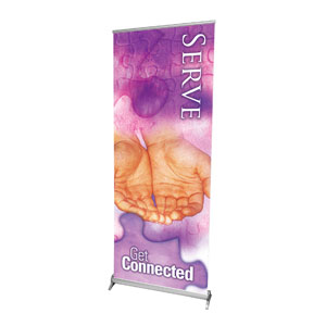 Get Connected Serve 2'7" x 6'7"  Vinyl Banner