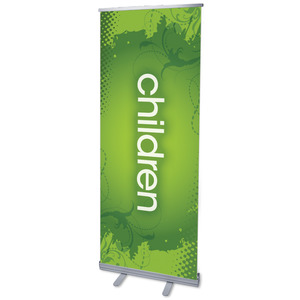 Scrolls Children 2'7" x 6'7"  Vinyl Banner