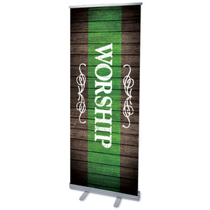 Rustic Charm Grn Worship 2'7" x 6'7"  Vinyl Banner