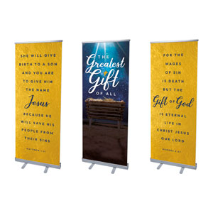 Greatest Gift of All Triptych 2'7" x 6'7"  Vinyl Banner