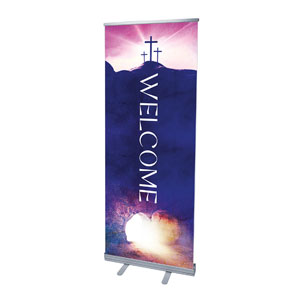 Easter Cross Tomb 2'7" x 6'7"  Vinyl Banner