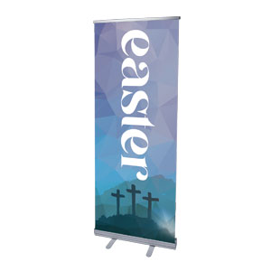 Easter Mosaic Crosses 2'7" x 6'7"  Vinyl Banner