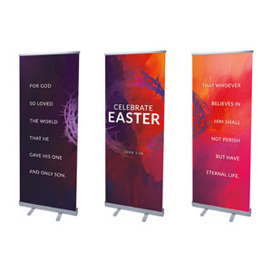 Vibrant Paint Easter Triptych 2'7" x 6'7"  Vinyl Banner