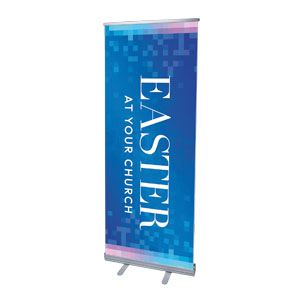 Pixel Easter 2'7" x 6'7"  Vinyl Banner