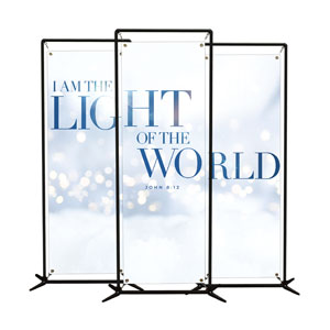 Light Of The World Sparkle Triptych 2' x 6' Banner