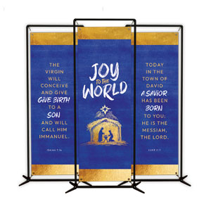 Joy to the World Nativity Triptych 2' x 6' Banner