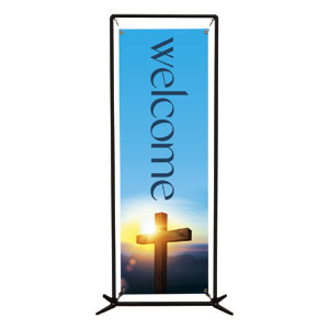 Easter Cross Sunburst 2' x 6' Banner