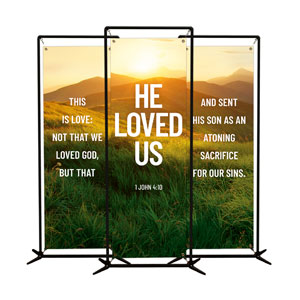 Easter of Hope Meadow Triptych 2' x 6' Banner