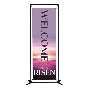 Risen Pink Sunrise 2' x 6' Banner