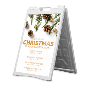 Join Us Christmas Pinecones 2' x 3' Street Sign Banners