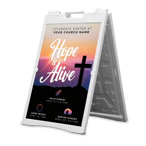 Hope Is Alive Sunrise Cross 2' x 3' Street Sign Banners