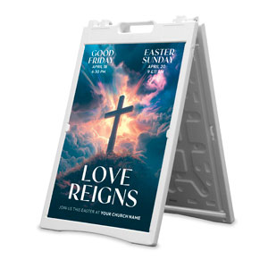 Love Reigns Cross 2' x 3' Street Sign Banners