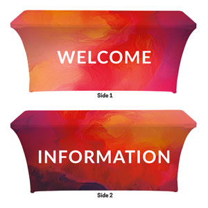 Vibrant Paint Welcome Information Stretch Table Covers