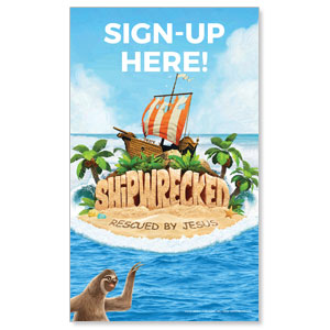 Shipwrecked Sign Up 3 x 5 Vinyl Banner