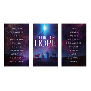 Thrill of Hope Sky Triptych 3 x 5 Vinyl Banner