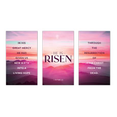 Risen Pink Sunrise Triptych 