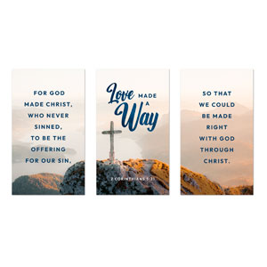 Love Made A Way Triptych 3 x 5 Vinyl Banner