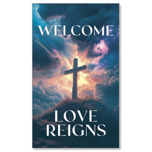 Love Reigns Cross 3 x 5 Vinyl Banner