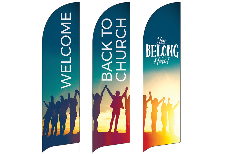 Banners, Back To Church Sunday, BTCS You Belong Here (3 pack), 2' x 8.5'