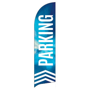 Chevron Parking Blue Flag Banner