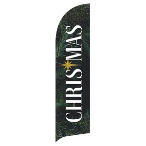 Green Pine Christmas Flag Banner