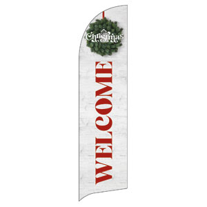 Christmas At Wreath Flag Banner