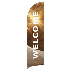 God With Us Manger Gold Flag Banner