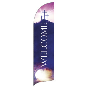 Easter Cross Tomb Flag Banner