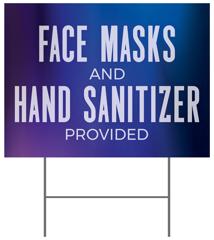 Yard Signs, Welcome Back, Aurora Lights Masks Sanitizer, 18 x 24