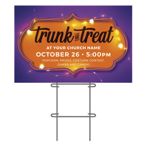 Trunk Or Treat Purple 36"x23.5" Large YardSigns